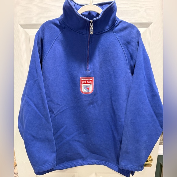 Nike New York Rangers Quarter Zip Fleece Pullover Size M Embroidered Logo - Picture 3 of 11